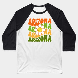 Arizona Groovy Daisy Wanderlust Travel State Baseball T-Shirt